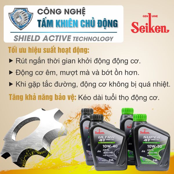 Dầu nhớt XE TAY GA SEIKEN 10W30 / 10W40  API SL Công nghê Nhật Bản (Giá sỉ 1 thùng 12 chai)