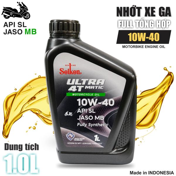 Dầu nhớt XE TAY GA SEIKEN 10W30 / 10W40  API SL Công nghê Nhật Bản (Giá sỉ 1 thùng 12 chai)