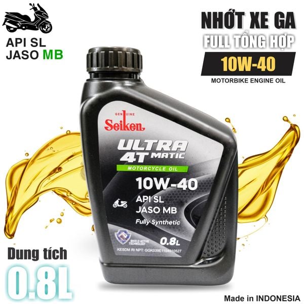 Dầu nhớt XE TAY GA SEIKEN 10W30 / 10W40  API SL Công nghê Nhật Bản (Giá sỉ 1 thùng 12 chai)
