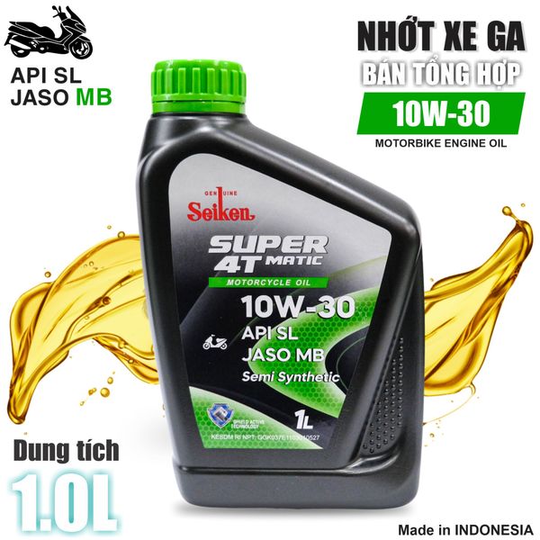 Dầu nhớt XE TAY GA SEIKEN 10W30 / 10W40  API SL Công nghê Nhật Bản (Giá sỉ 1 thùng 12 chai)