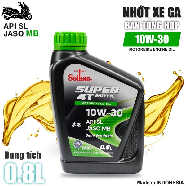 Dầu nhớt XE TAY GA SEIKEN 10W30 / 10W40  API SL Công nghê Nhật Bản (Giá sỉ 1 thùng 12 chai)