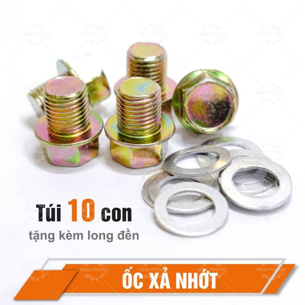 (Túi 10 con) Ốc xả nhớt 13 ly và 14 ly