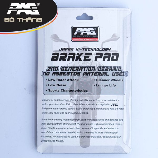Bố thắng đĩa ( Má phanh ) thương hiệu PAG cho xe máy Honda/ Yamaha / SYM