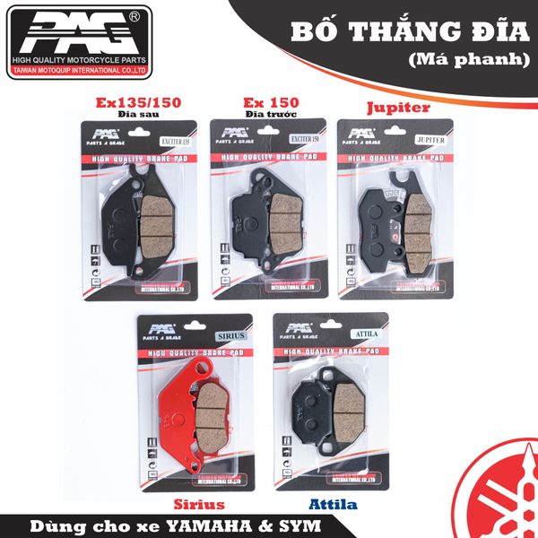 Bố thắng đĩa ( Má phanh ) thương hiệu PAG cho xe máy Honda/ Yamaha / SYM