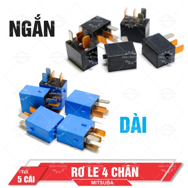 (Túi 5 cái ) Rờ le  4 chân Mitsuba Zin (Dài - Ngắn) / Relay xe máy