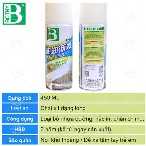 Chai xịt tẩy nhựa đường BOTNY (chai)