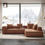  Sofa góc L bọc da giả GT260 Squaring 2m4 x 1m6 cho chung cư 