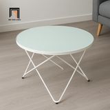  Bàn trà phòng khách mặt kính tròn BTPK12 Zapoco 60cm giá rẻ 