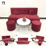  Bộ ghế sofa băng nhỏ gọn 1m7 BKT bọc vải nỉ bố mềm 