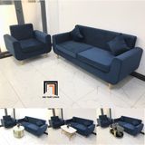  Bộ ghế sofa cho văn phòng làm việc NS04 vải nhung xanh đậm 