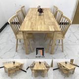  Bộ bàn ăn 6 ghế 2-KH6-G18-B108-go gỗ cao su cho nhà bếp 