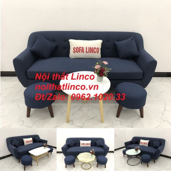 bộ ghế sofa băng 1m9 xanh đậm