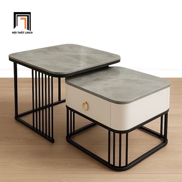 cặp bàn trà vuông nhỏ gia đình