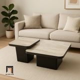  Cặp bàn sofa phòng khách hiện đại BTPK90 Trivoli mặt đá vuông 