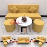  Bộ ghế sofa bed giường thông minh SFG dài 1m7 vàng chanh nhỏ gọn 