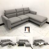  Bộ bàn ghế sofa góc chữ L dài 2m2 x 1m6 màu xám ghi trắng 