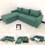  Bộ ghế sofa góc giá rẻ 2m2 x 1m6 màu xanh ngọc vải nỉ bố 