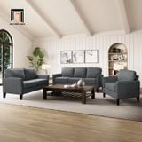 Set ghế sofa màu xám đậm giá rẻ KT136 Anwar cho phòng khách 