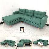  Bộ ghế sofa góc L 2m2 x 1m6 màu xanh ngọc nhỏ gọn 