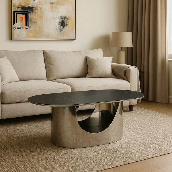 bàn sofa gia đình khung chân inox