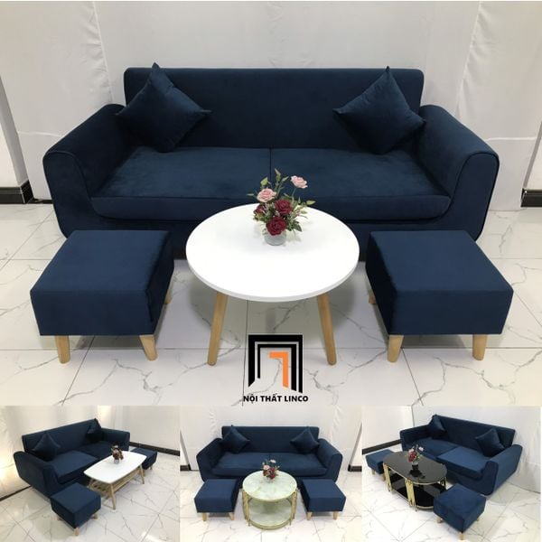 ghế sofa băng dài 1m9 xanh đậm