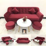  Bộ ghế sofa băng (văng) 1m9 BGN màu đỏ đô giá rẻ cho phòng nhỏ 