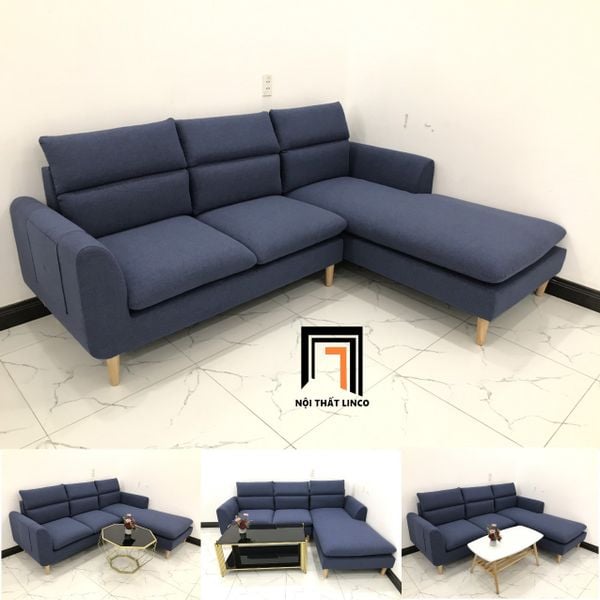ghế sofa góc l 2m2 x 1m6 màu xanh đậm