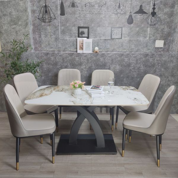 bộ bàn ăn đá 6 ghế