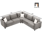  Bộ ghế sofa phòng khách 2m2 x 2m2 GT74 Lakin sang trọng 