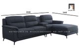  Bộ ghế sofa chữ L màu xám đen GT75 Walcher dài 2m8 thư giãn 