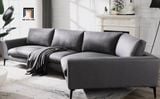  Bộ ghế sofa góc L cho phòng khách lớn GT71 Klema xám lông chuột 