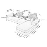  Bộ ghế sofa gia đình xinh xắn GT122 Narod 2m8 x 1m6 vải nỉ 