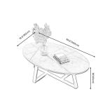  Bàn trà mặt đá marble hình oval BSF10 Mebas 80 x 50 giá rẻ 