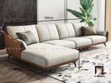  Bộ ghế sofa góc L 3m x 1m6 GT34 Miliner nệm ngồi màu trắng kem 