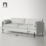  Ghế sofa băng đẹp sang trọng BT53 Moab 2m1 xám ghi trắng 
