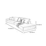  Bộ ghế sofa góc da công nghiệp GT117 Toran 2m9 x 1m3 