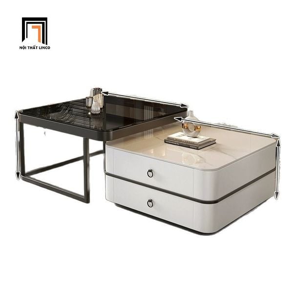  Cặp bàn sofa vuông hiện đại BSF74 Wakan căn hộ chung cư 
