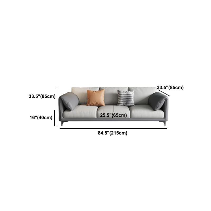  Bộ ghế sofa văn phòng da giả KT112 Lesca phối màu xám đẹp 