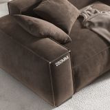  Bộ ghế sofa góc chữ L vải nỉ GT158 Plainview màu nâu cafe 