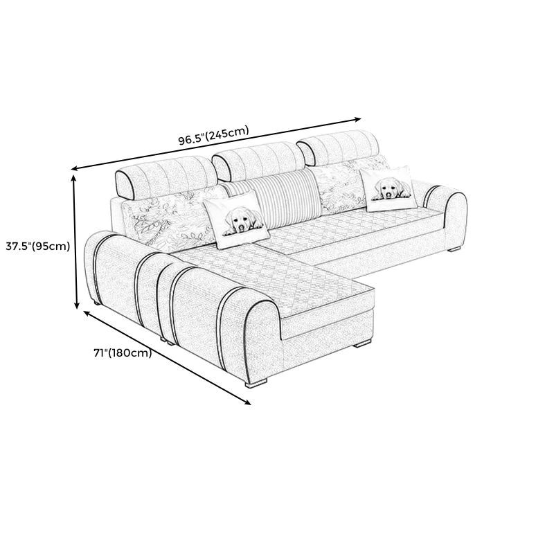  Bộ ghế sofa góc L gia đình GT151 Fresno 3m x 1m8 phối màu đẹp 