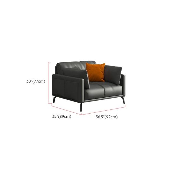 ghế sofa đơn 90cm da công nghiệp đen