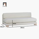  Ghế sofa băng giường GT4-Pizza màu trắng kem dài 2m 