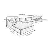  Bộ ghế sofa góc cao cấp GT105 Perry da giả xanh lá 2m75 x 1m7 