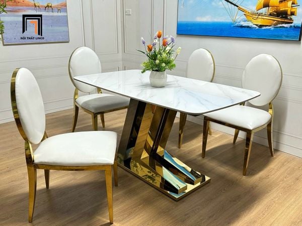 set bàn ăn 4 ghế tân cổ điển