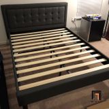  Giường ngủ kiểu dáng sang trọng GN3 Pinheiro màu trắng kem 