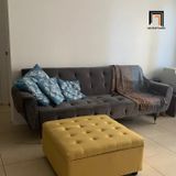  Ghế sofa băng giường GB22 Platin 2m vải nhung xám đen 