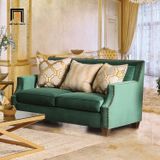  Bộ ghế sofa phòng khách sang trọng KT117 Yazzie xanh lá vải nhung 