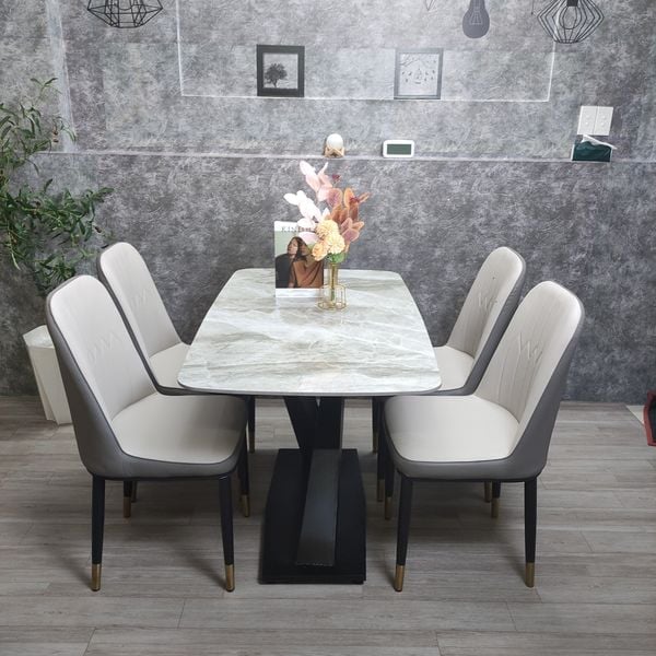 bộ bàn ăn 4 ghế đá ceramic