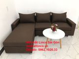  Bộ ghế sofa góc giá rẻ salon góc L Nâu cafe đen đậm sopha phòng khách đẹp hiện đại Nội thất Linco Tphcm Sài Gòn 