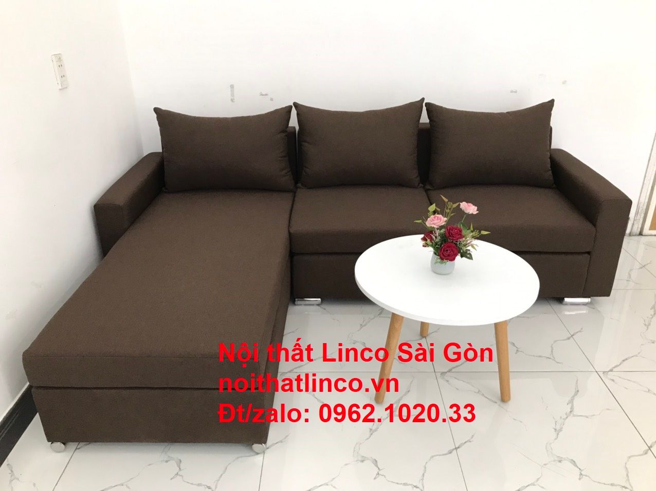  Bộ ghế sofa góc giá rẻ salon góc L Nâu cafe đen đậm sopha phòng khách đẹp hiện đại Nội thất Linco Tphcm Sài Gòn 